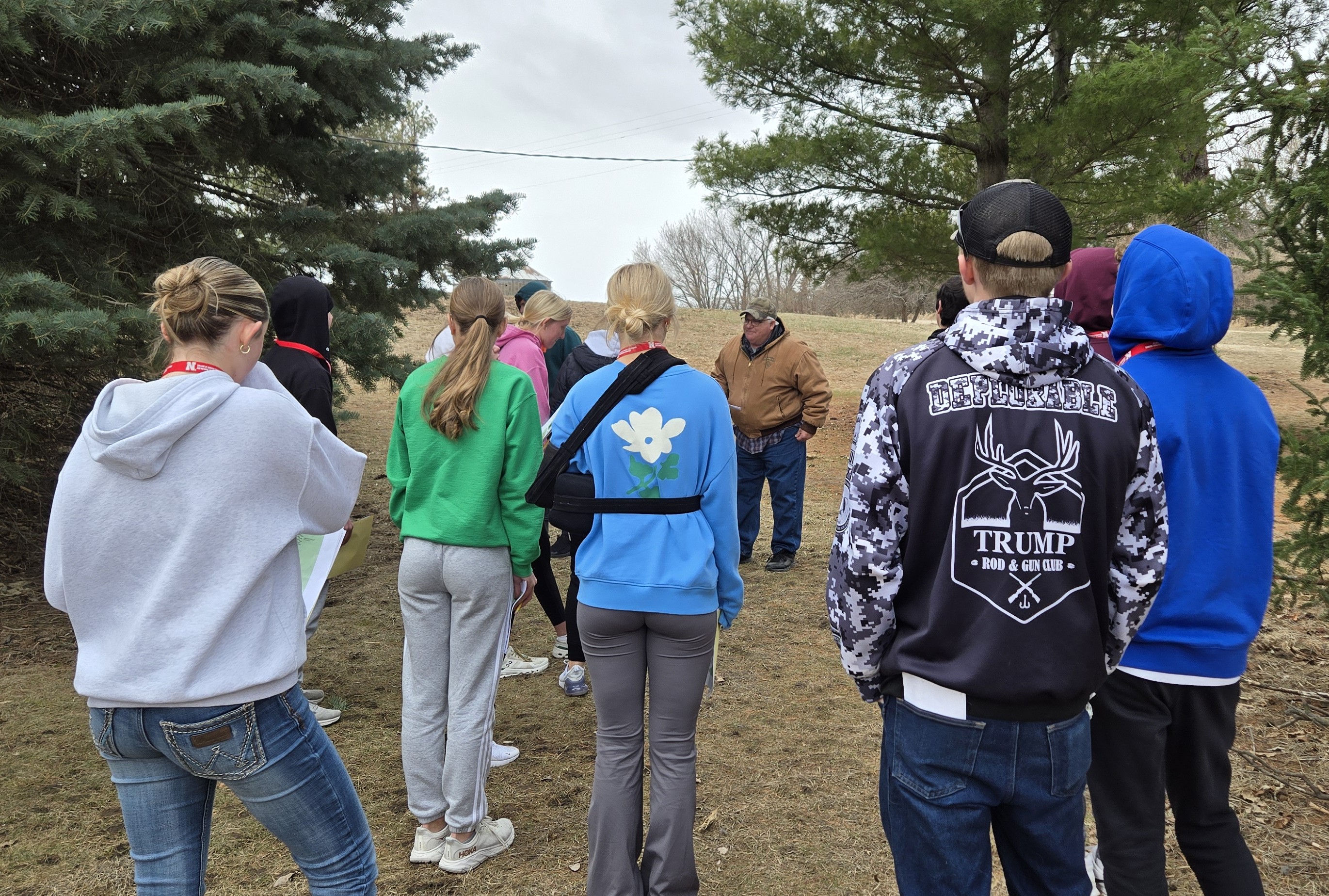 Group of students near trees