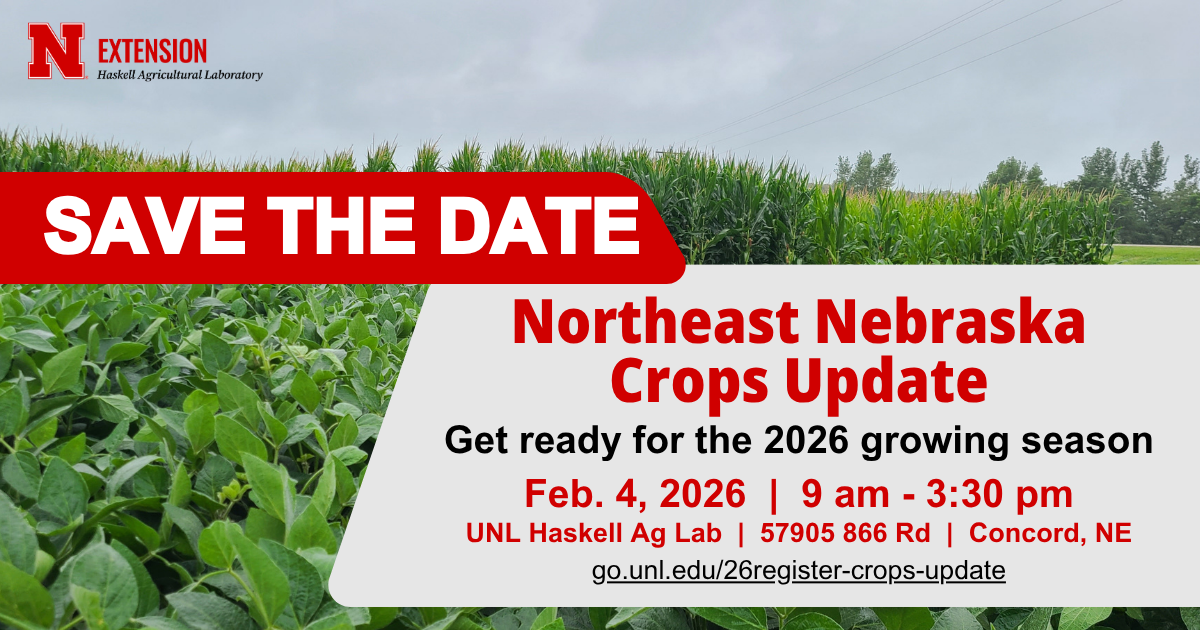 Save the date for the Northeast Nebraska Crops Update on Feb. 4, 2026