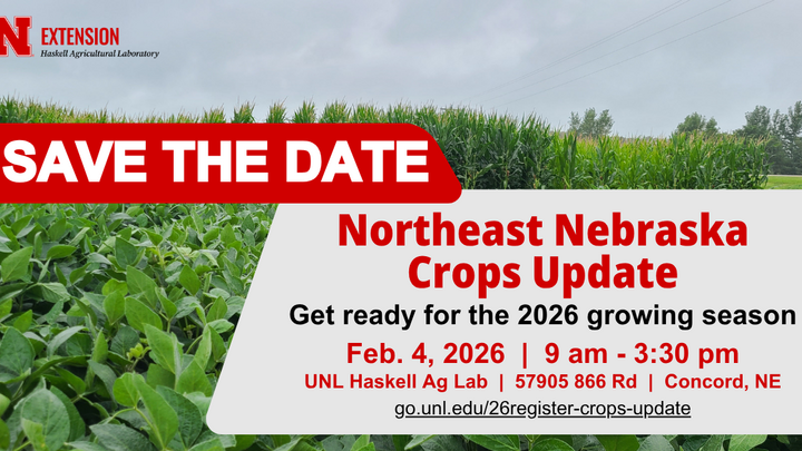 Save the date for the Northeast Nebraska Crops Update on Feb. 4, 2026
